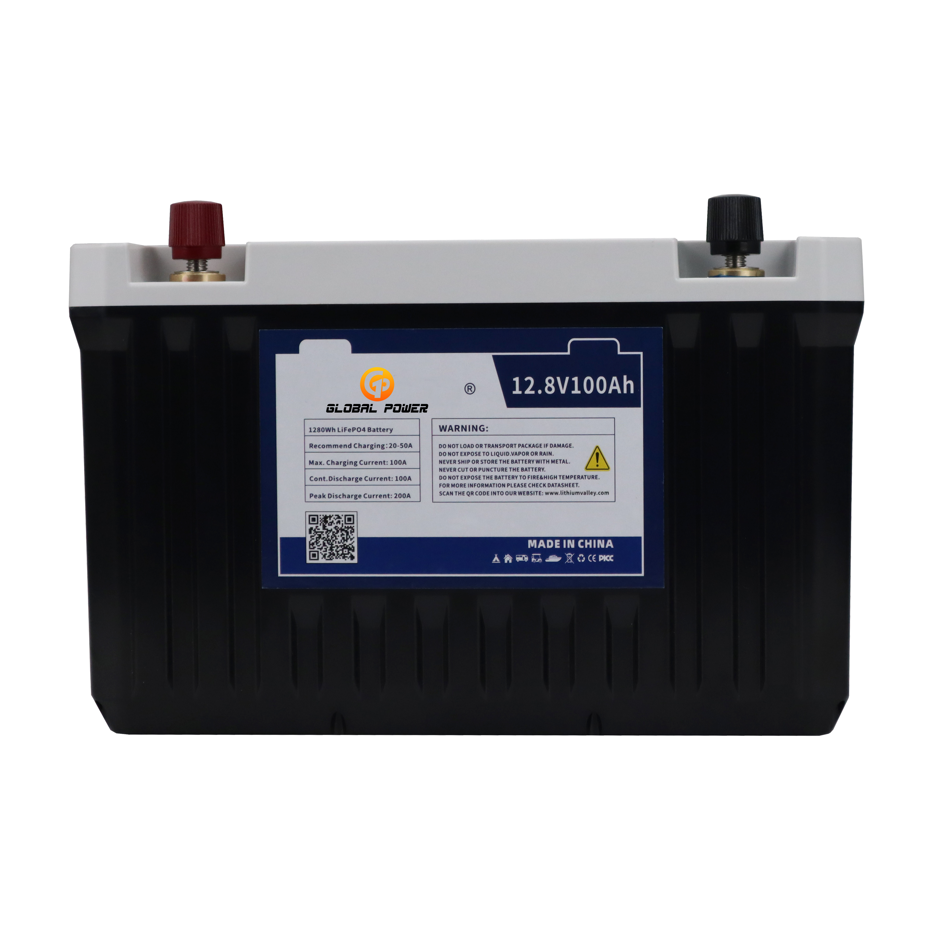 12.8V 100Ah LiFePO4 Backup Battery Portable Power Bank